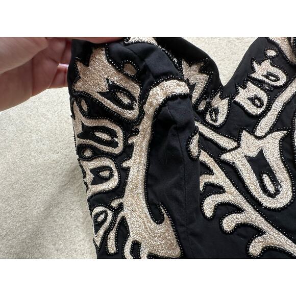 French Connection: UK Delicious Demask Dress Black Beaded Strapless Mini Dress - Picture 9 of 15